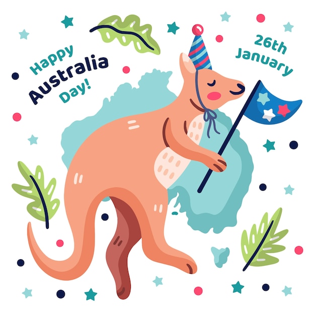 Hand-drawn australia day concept