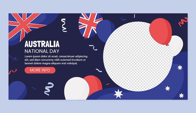 Free vector hand drawn australia day horizontal banner template