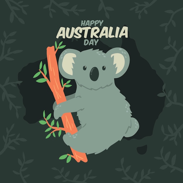 Vettore gratuito giorno disegnato a mano in australia