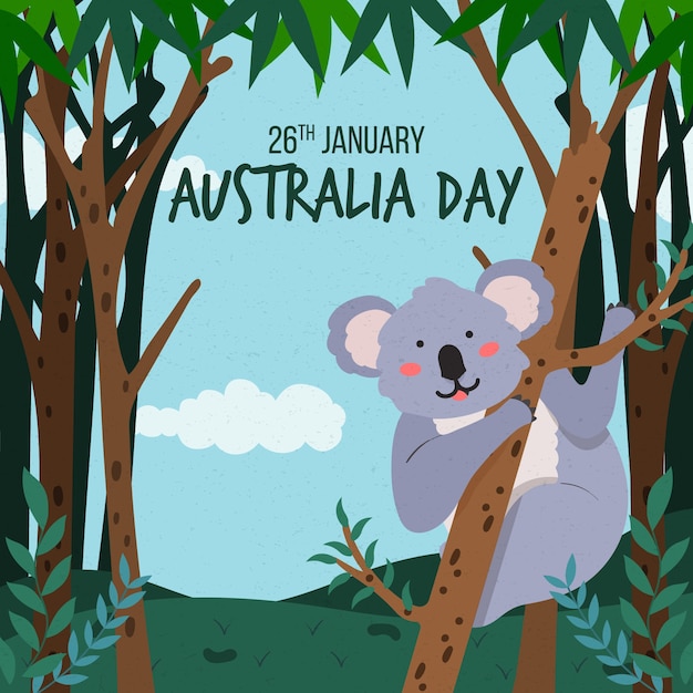 Бесплатное векторное изображение Ручной обращается день австралии