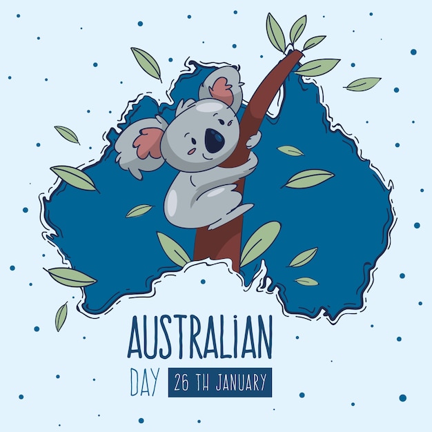 Free vector hand drawn australia day