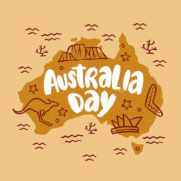 Hand drawn australia day