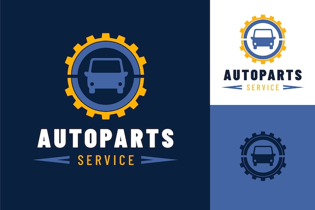 Hand drawn auto parts logo template