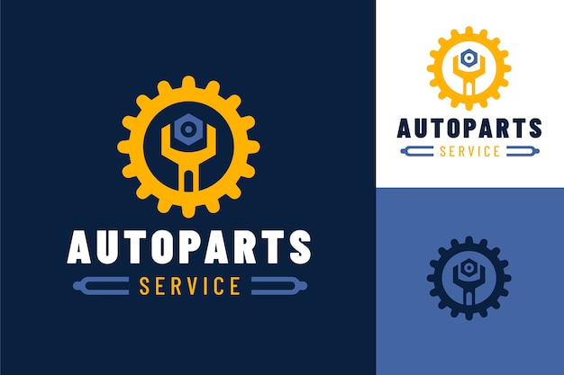 Hand drawn auto parts logo template