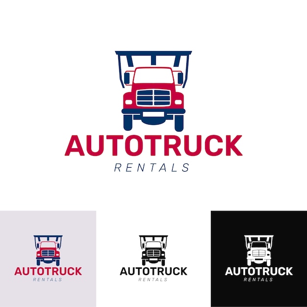 Hand drawn autotruck logo template