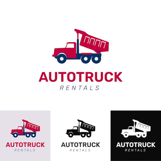 Vettore gratuito modello di logo autotruck disegnato a mano