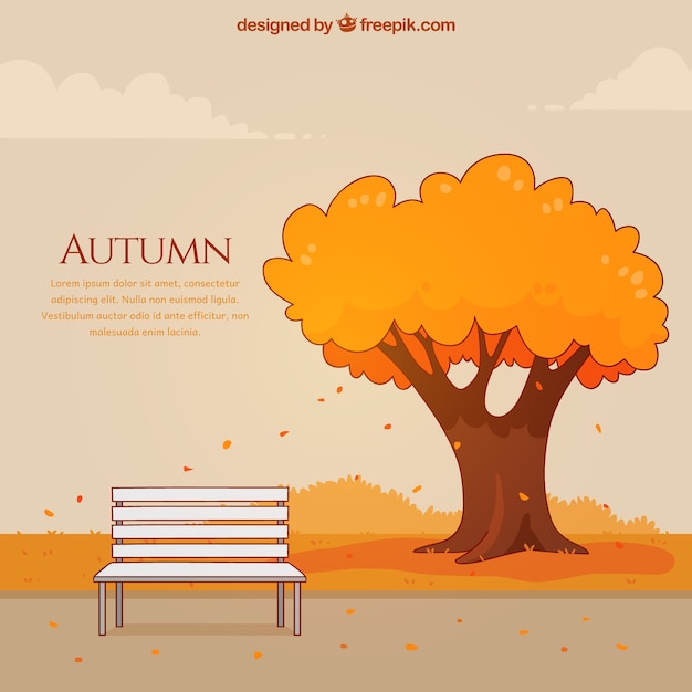 Hand drawn autumn background