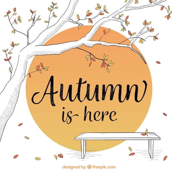 Free vector hand drawn autumn background