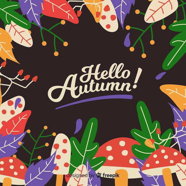 Hand drawn autumn background