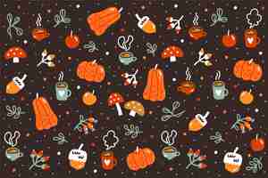 Free vector hand drawn autumn background