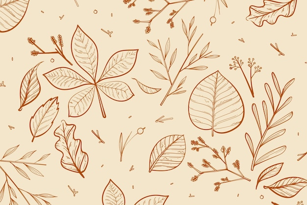 無料ベクター 手描きの秋の背景