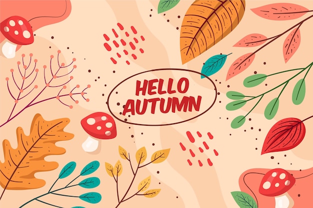 Free vector hand drawn autumn background