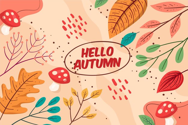 Free Vector hand drawn autumn background
