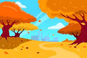 Free vector hand drawn autumn background