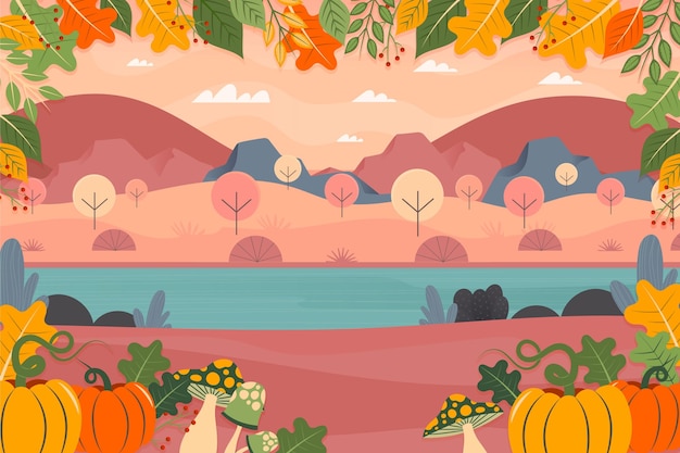 Free vector hand drawn autumn background