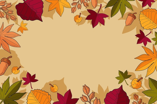 Free vector hand drawn autumn background