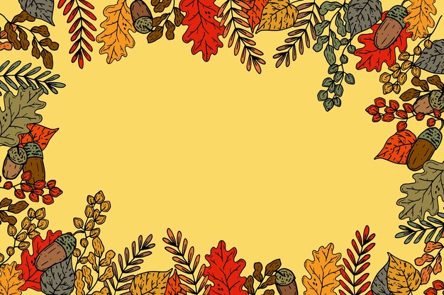 Hand drawn autumn background