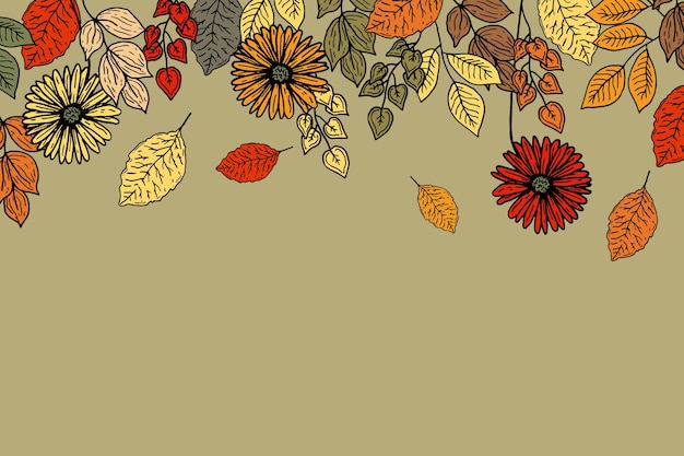 Free vector hand drawn autumn background