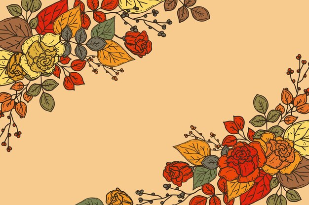 Hand drawn autumn background