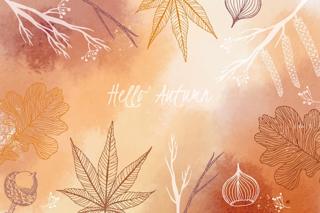 Free Vector hand drawn autumn background