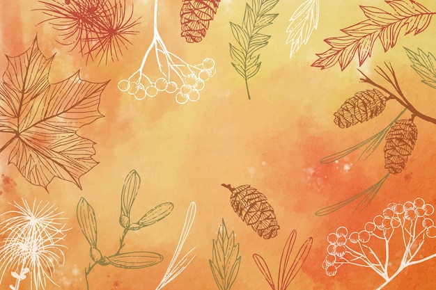 Free vector hand drawn autumn background