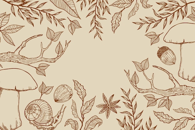 Hand drawn autumn background