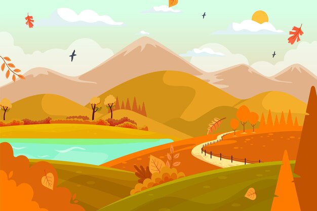 Hand drawn autumn background