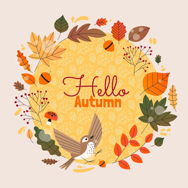 Hand drawn autumn background