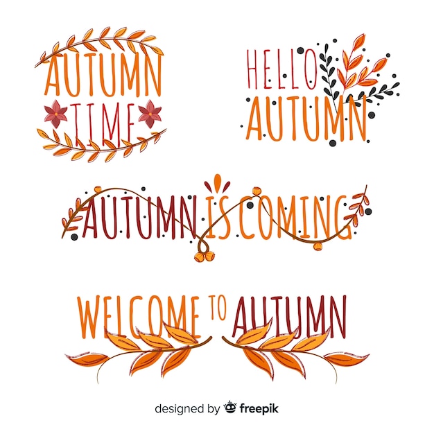 Free vector hand drawn autumn badge collection