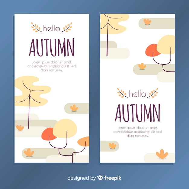 Hand drawn autumn banner template