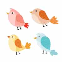 Free vector hand drawn autumn birds pack