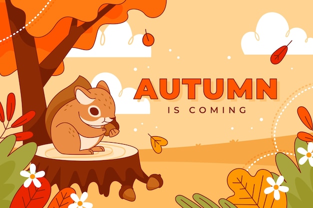 無料ベクター 手描き秋のお祝いの背景