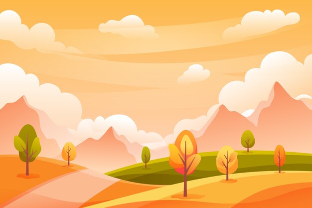 hand drawn autumn landscape