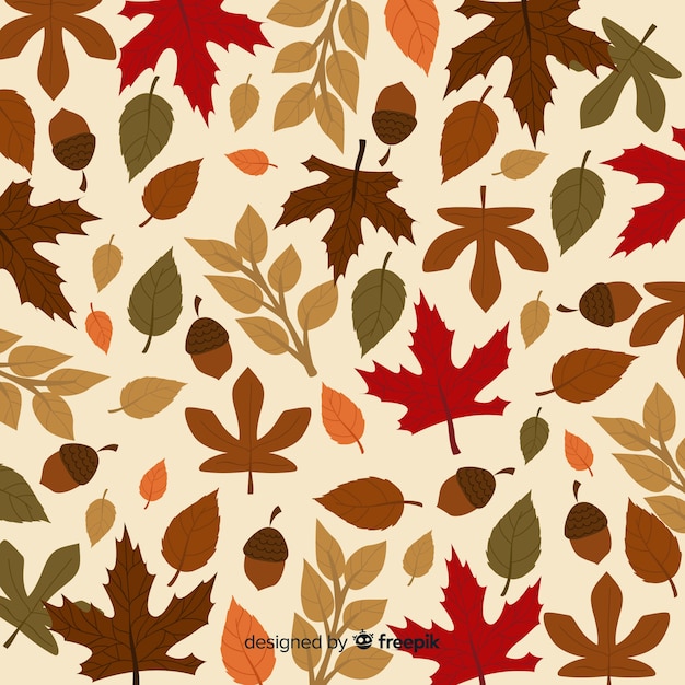 Free vector hand drawn autumn leaves background