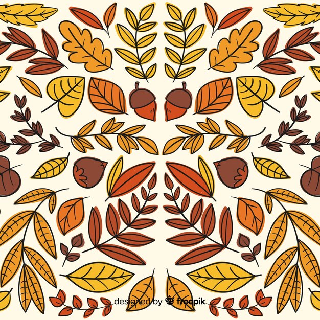 手描き秋の葉の背景