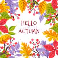 Free vector hand drawn autumn leaves background