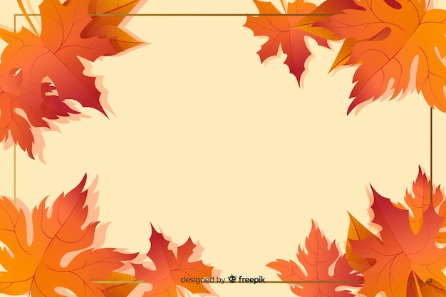 Hand drawn autumn leaves background