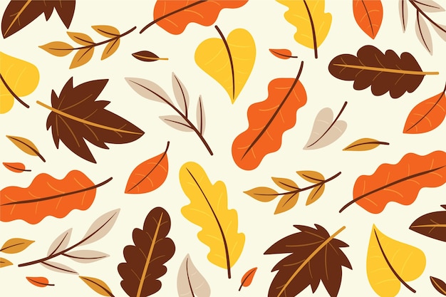 Hand drawn autumn leaves background