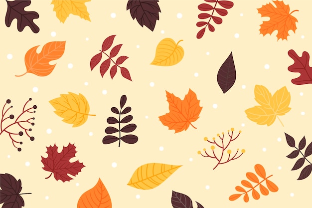 Hand drawn autumn leaves background