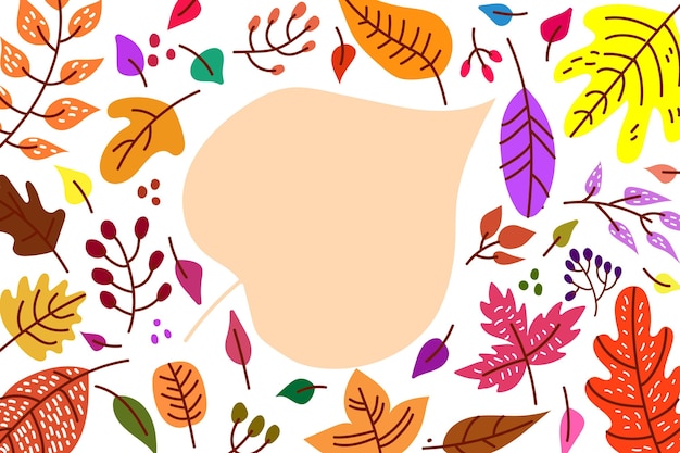 Hand drawn autumn leaves background
