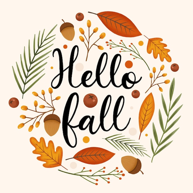 Hand drawn autumn lettering