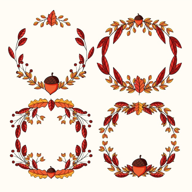 Free vector hand drawn autumn ornaments collection