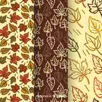 Free vector hand drawn autumn pattern collection