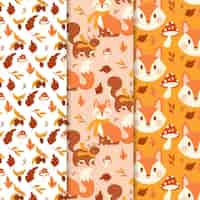 Free vector hand drawn autumn pattern collection