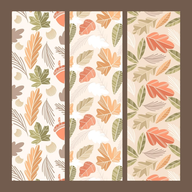 Free vector hand drawn autumn pattern collection