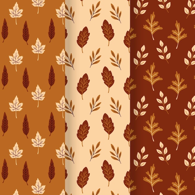 Hand drawn autumn pattern collection