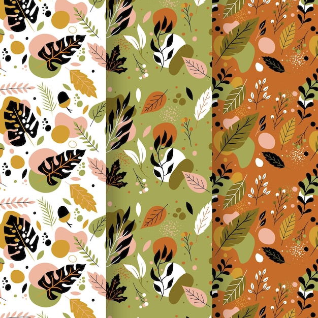 Free vector hand drawn autumn patterns collection