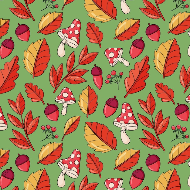 Hand drawn autumn patterns collection