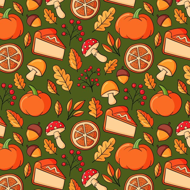 Hand drawn autumn patterns collection