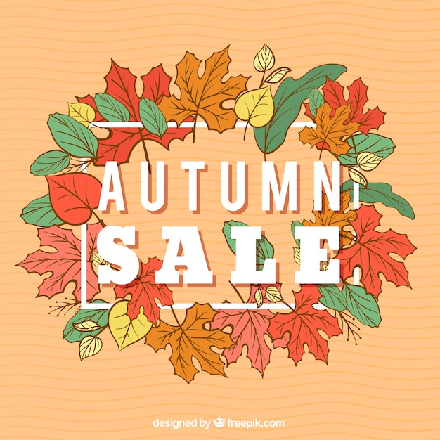 Free vector hand drawn autumn sale background